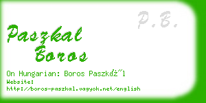 paszkal boros business card